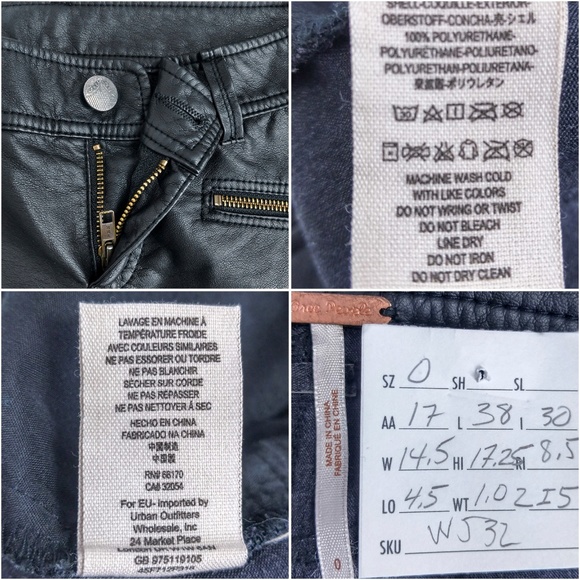 Free People Vegan Leather Black Faux Skinny Zipper - Picture 7 of 7